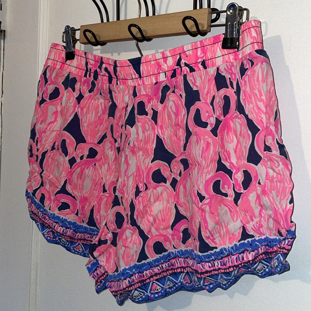 Lilly Pulitzer Katia shorts in flamingo High Tide Navy with pockets - Picture 6 of 9